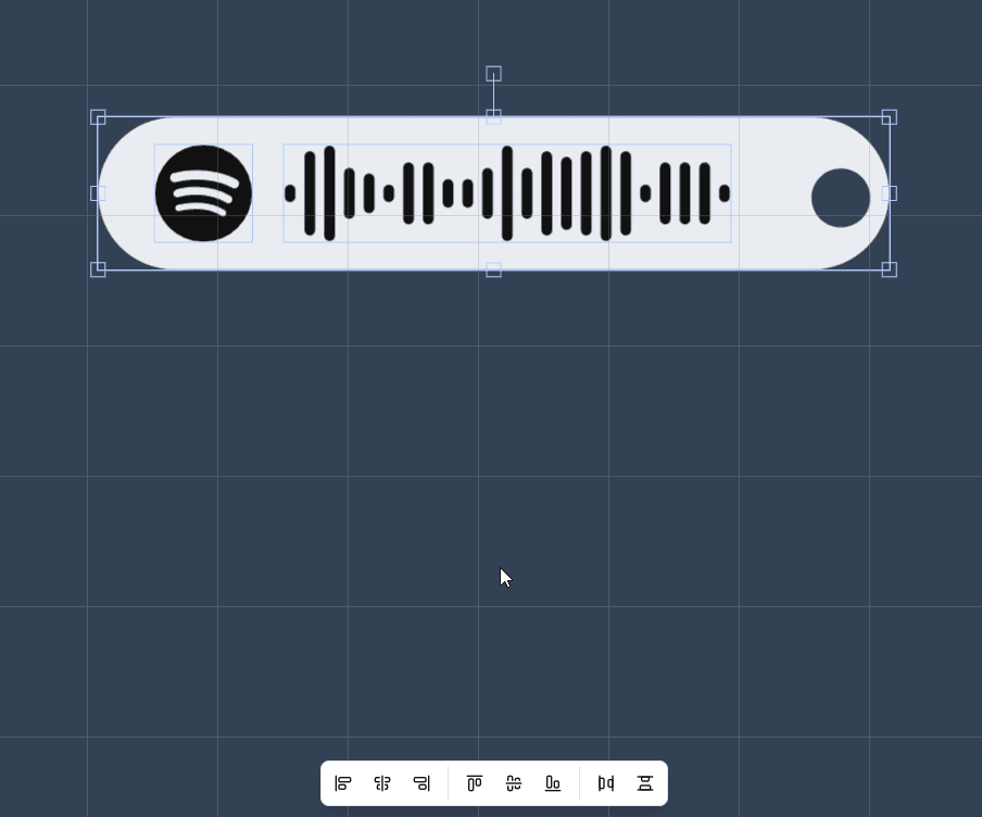 Positioning the Spotify code and icon on the keychain canvas